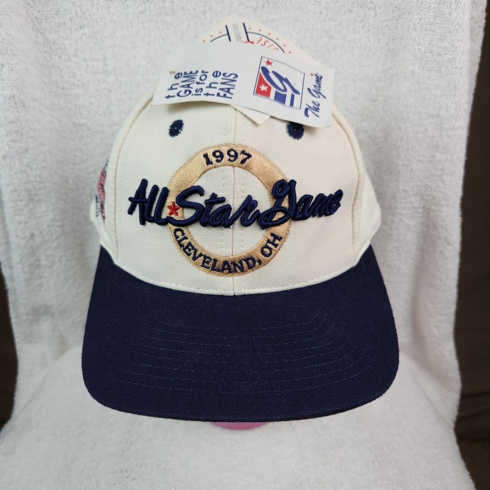 The Game 1997 Cleveland Indians All Star Game Hat White Navy Snapback 90s NWT